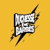 logo duchesse de barbes blanc sur fond jaune radio funk