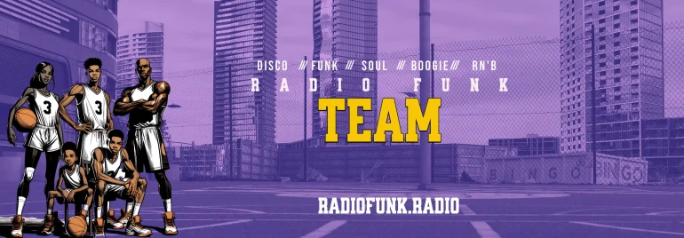 team radio funk sur un terrain de basket